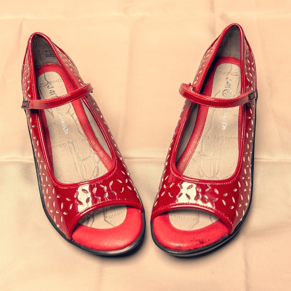 Ruby Red Mary Jane Platform Sandals (NEW)